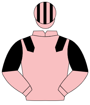 PINK, black epaulettes, halved sleeves, striped cap
