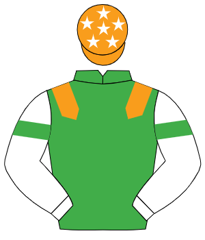 EMERALD GREEN, orange epaulettes, white sleeves, emerald green armlet, orange cap, white stars