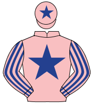 PINK, dark blue star, striped sleeves, pink cap, dark blue star                                                                                       