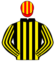 BLACK & YELLOW STRIPES, red & yellow striped cap                                                                                                      