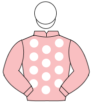 PINK, white spots, pink sleeves, white cap                                                                                                            