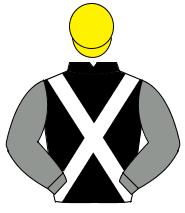 BLACK, white cross sashes, grey sleeves, yellow cap                                                                                                   