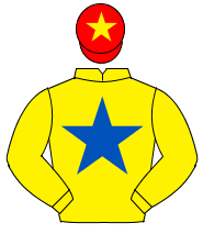 YELLOW, royal blue star, red cap, yellow star                                                                                                         