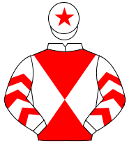 WHITE & RED DIABOLO, red chevrons on sleeves, red star on cap                                                                                         