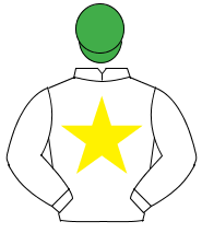 WHITE, yellow star, emerald green cap                                                                                                                 
