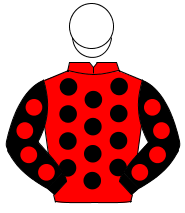 RED, black spots, black sleeves, red spots, white cap                                                                                                 