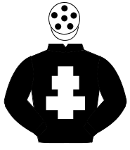 BLACK, white cross of lorraine, white cap, black spots                                                                                                