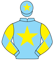 LIGHT BLUE, yellow star, diabolo on sleeves, yellow star on cap                                                                                       