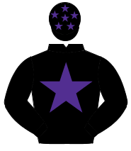 BLACK, purple star, purple stars on cap                                                                                                               
