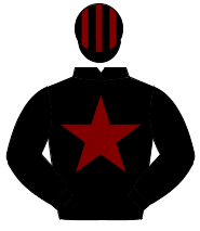 BLACK, maroon star, striped cap                                                                                                                       