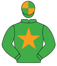 EMERALD GREEN, orange star, quartered cap                                                                                                             