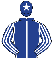 DARK BLUE, white seams, striped sleeves, white star on cap                                                                                            