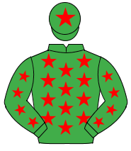 EMERALD GREEN, red stars, red star on cap