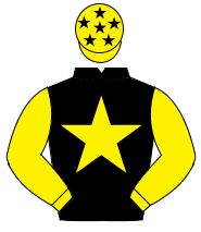 BLACK, yellow star & sleeves, yellow cap, black stars                                                                                                 
