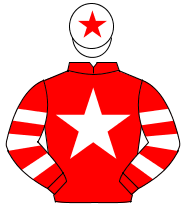 RED, white star, hooped sleeves, white cap, red star                                                                                                  