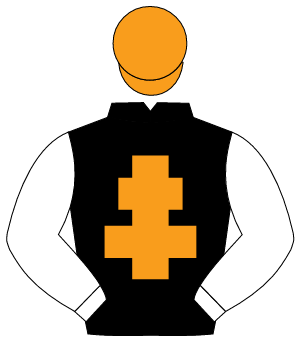 BLACK, orange cross of lorraine, white sleeves, orange cap