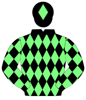 BLACK & LIGHT GREEN DIAMONDS, light green diamond on cap                                                                                              