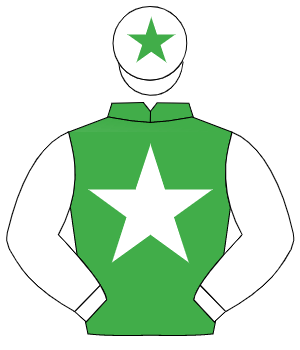 EMERALD GREEN, white star & sleeves, white cap, emerald green star