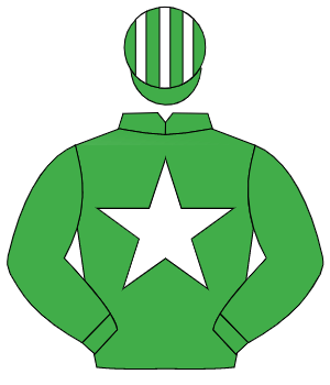 EMERALD GREEN, white star, striped cap                                                                                                                