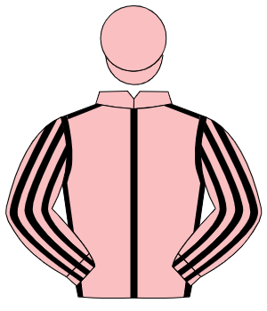 PINK, black seams, striped sleeves, pink cap