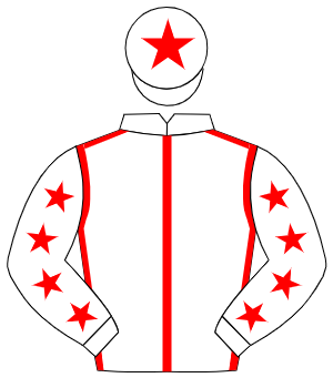 WHITE, red seams, red stars on sleeves, red star on cap
