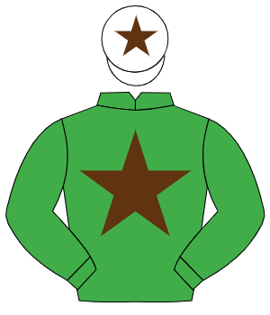 EMERALD GREEN, brown star, white cap, brown star