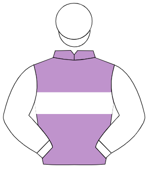 MAUVE, white hoop, white sleeves & cap