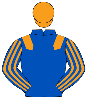 ROYAL BLUE, orange epaulettes, striped sleeves, orange cap