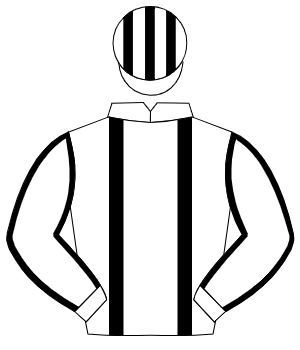 WHITE, black braces, black seams on sleeves, striped cap