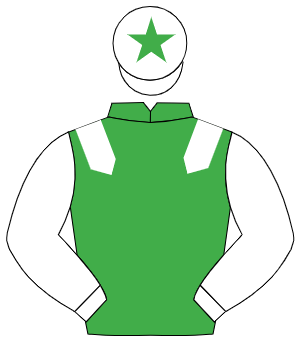 EMERALD GREEN, white epaulettes & sleeves, white cap, emerald green star