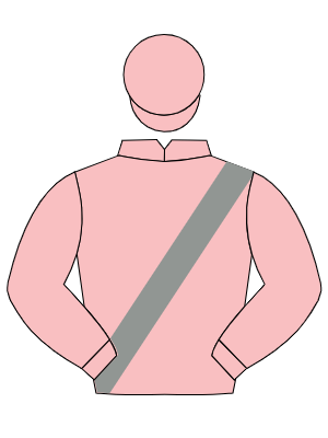 PINK, grey sash, pink cap