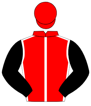 RED, white seams, black sleeves, red cap