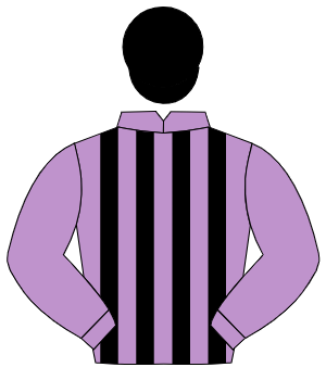 MAUVE & BLACK STRIPES, mauve sleeves, black cap