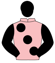 PINK, large black spots, black sleeves & cap                                                                                                          