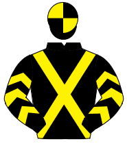 BLACK, yellow cross sashes, yellow chevrons on sleeves, quartered cap                                                                                 