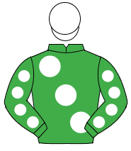 EMERALD GREEN, large white spots, white spots on sleeves, white cap                                                                                   