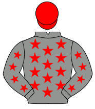 GREY, red stars, red cap