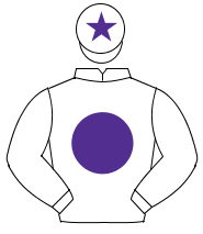 WHITE, purple disc, white cap, purple star                                                                                                            