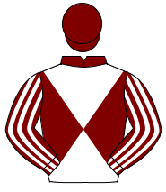 MAROON & WHITE DIABOLO, striped sleeves, maroon cap                                                                                                   