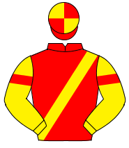 RED, yellow sash, yellow sleeves, red armlet, red & yellow quartered cap                                                                              