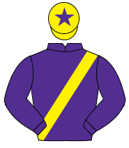 PURPLE, yellow sash, yellow cap, purple star