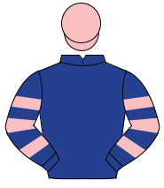 DARK BLUE, dark blue & pink hooped sleeves, pink cap                                                                                                  