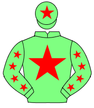 LIGHT GREEN, red star, red stars on sleeves, red star on cap                                                                                          