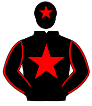 BLACK, red star, red seams on sleeves, red star on cap                                                                                                