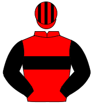 RED, black hoop, black sleeves, striped cap                                                                                                           