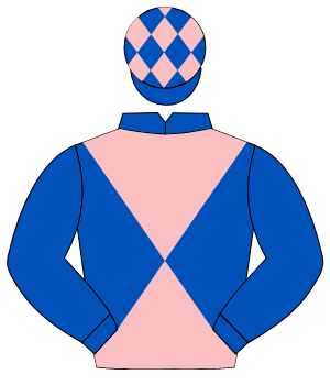 ROYAL BLUE & PINK DIABOLO, royal blue sleeves, pink diamonds on cap