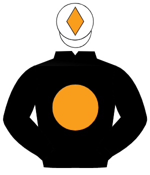 BLACK, orange disc, white cap, orange diamond