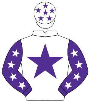 WHITE, purple star, purple sleeves, white stars, white cap, purple stars                                                                              