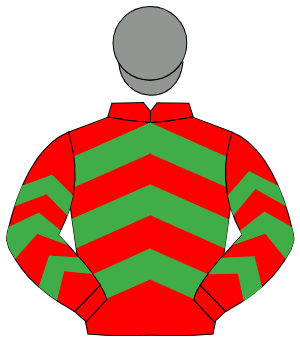 RED, GREEN & BLACK CHEVRONS, silver cap