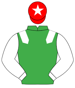 EMERALD GREEN, white epaulettes & sleeves, red cap, white star